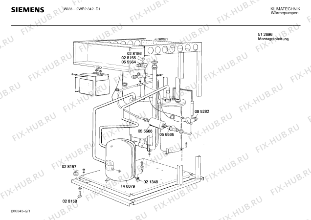 Схема №2 2WP2948 с изображением Проволочное сопротивление для стиральной машины Bosch 00051353