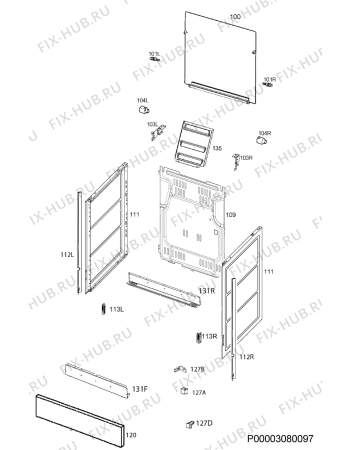 Взрыв-схема плиты (духовки) Rex Electrolux RKG21150OW - Схема узла Housing 001