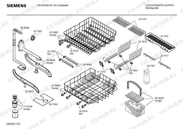Взрыв-схема посудомоечной машины Siemens SE25A560 - Схема узла 06
