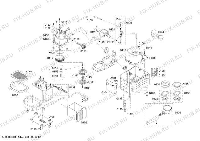 Схема №1 CE7140 с изображением Кронштейн для электрокофемашины Bosch 00498087