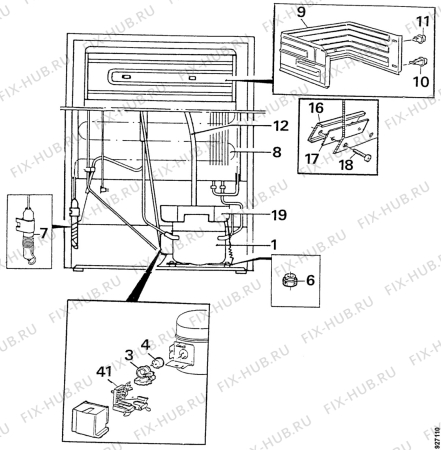 Взрыв-схема холодильника Arthurmartinelux AR2604W - Схема узла Cooling system 017