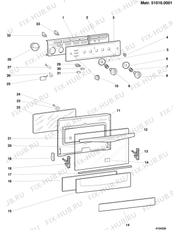Взрыв-схема плиты (духовки) Indesit KG7400WGI (F011921) - Схема узла
