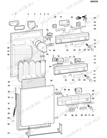 Взрыв-схема посудомоечной машины Whirlpool DWN49X (F016392) - Схема узла