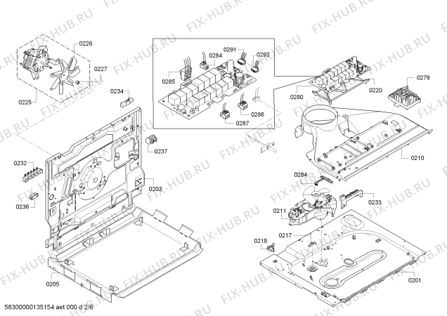 Взрыв-схема плиты (духовки) Bosch HEA38B450 - Схема узла 02