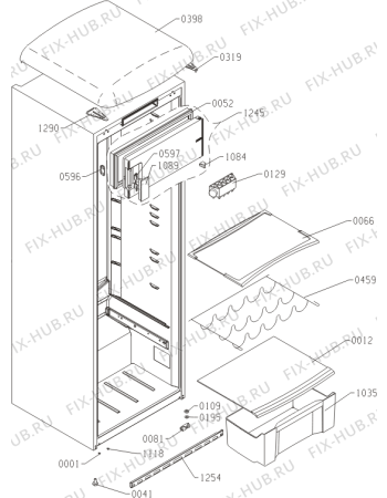 Схема №2 RB60299OB (395861, HTS2967F) с изображением Корпусная деталь для холодильной камеры Gorenje 397035