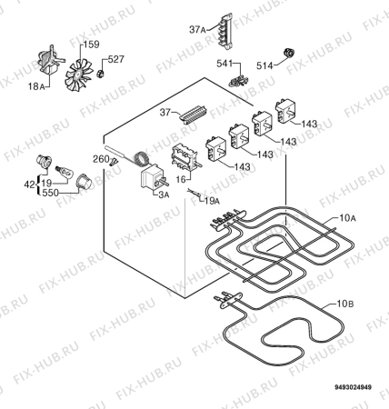 Взрыв-схема плиты (духовки) Rosenlew RA3210W - Схема узла Electrical equipment 268