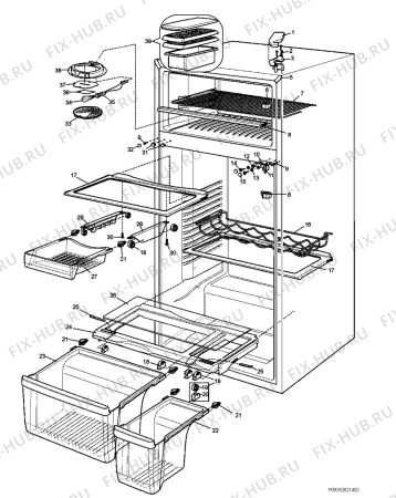 Взрыв-схема холодильника Electrolux END5299X - Схема узла Section 5