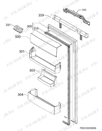 Взрыв-схема холодильника Electrolux ERY1401AOV - Схема узла Door