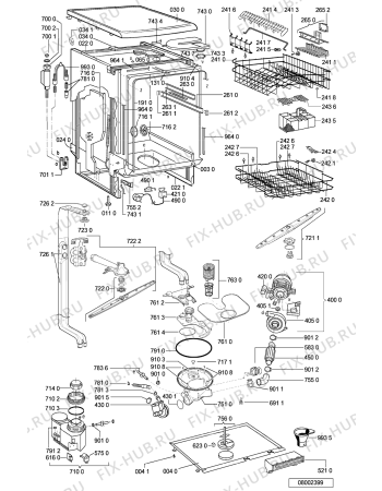 Схема №2 GSF 2954 WS с изображением Обшивка для электропосудомоечной машины Whirlpool 481245371357