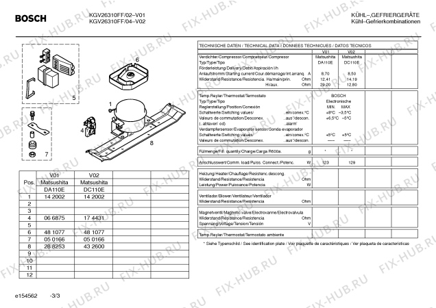 Взрыв-схема холодильника Bosch KGV26310FF - Схема узла 03