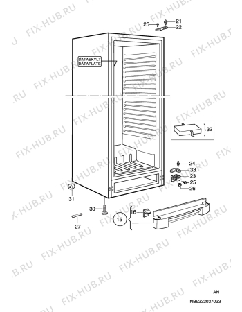 Взрыв-схема холодильника Electrolux ERE3490X - Схема узла C10 Cabinet