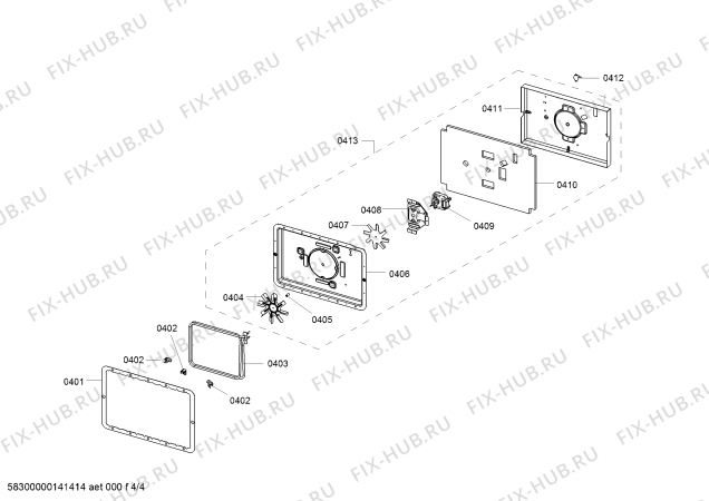 Схема №4 3HW440X с изображением Панель управления для электропечи Bosch 00683695