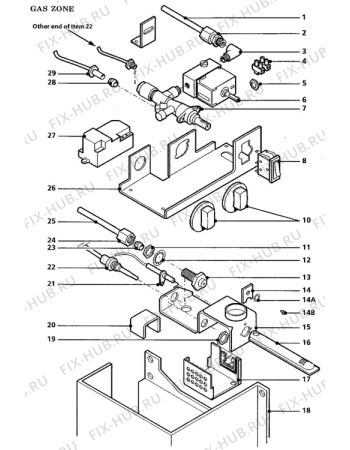 Взрыв-схема холодильника Electrolux RM2291 - Схема узла Gas-equipment