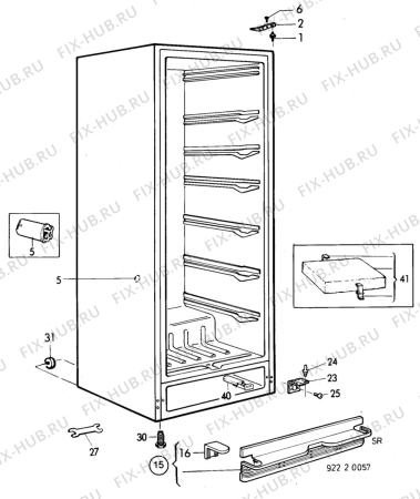 Взрыв-схема холодильника Privileg 019774-9 - Схема узла C10 Cabinet