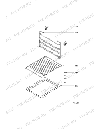 Схема №5 MWKA434XS (F080289) с изображением Подрешетка для плиты (духовки) Indesit C00305761