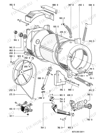 Схема №2 AWM 295/3 с изображением Декоративная панель для стиралки Whirlpool 481245219912