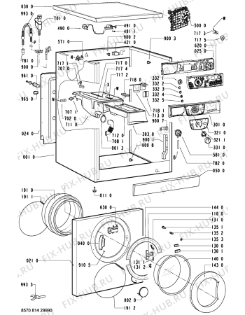 Схема №1 AWM 8146 с изображением Обшивка для стиралки Whirlpool 481245213747