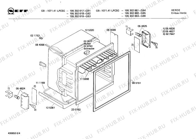 Схема №4 195302881 GB-1071.41LPCSG с изображением Панель для электропечи Bosch 00116036