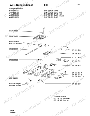 Взрыв-схема холодильника Aeg ARC2702 GS - Схема узла Freezer electrical equipment