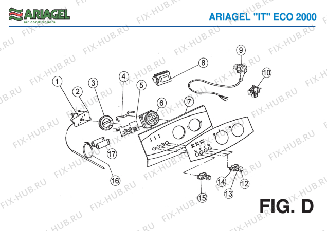 Взрыв-схема кондиционера Ariagel ECO 2000 - Схема узла 4