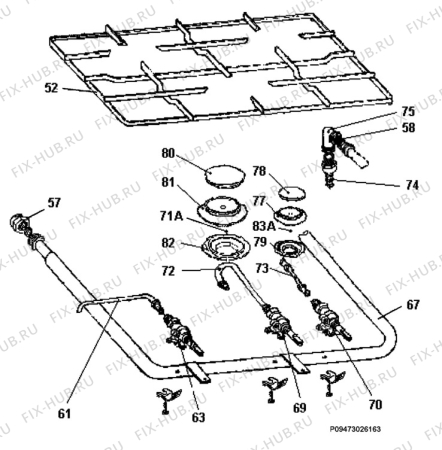 Взрыв-схема плиты (духовки) Samus 45.02 - Схема узла Section 5