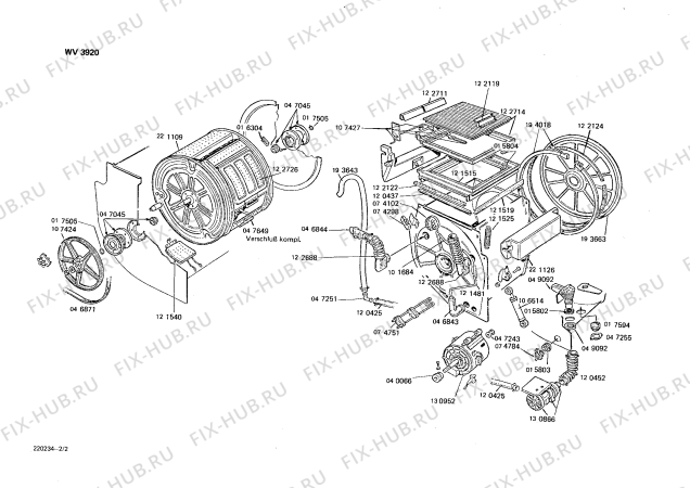 Схема №2 0722044079 V460 с изображением Шланг для стиралки Bosch 00122688