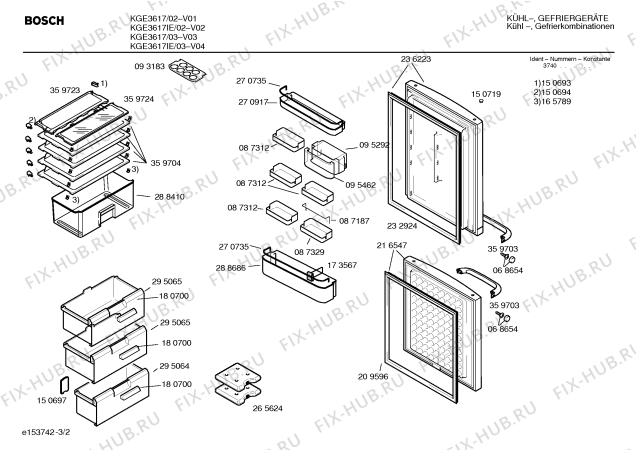 Схема №3 GS32B01EU с изображением Стартовое реле для холодильной камеры Bosch 00170623