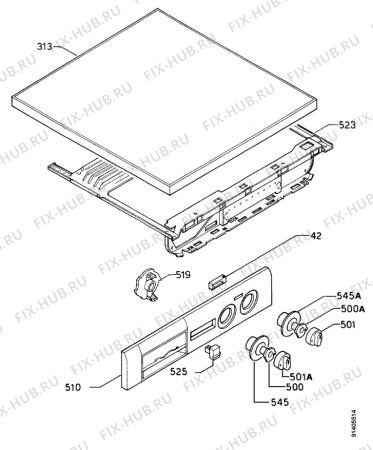 Взрыв-схема стиральной машины Zanussi FLS1185QW - Схема узла Command panel 037