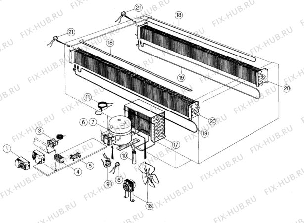 Взрыв-схема холодильника Electrolux CALIPSO200 - Схема узла Functional parts