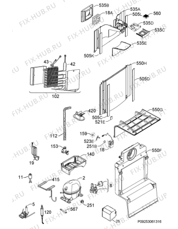 Взрыв-схема холодильника Electrolux EN3888MOX - Схема узла Cooling system 017