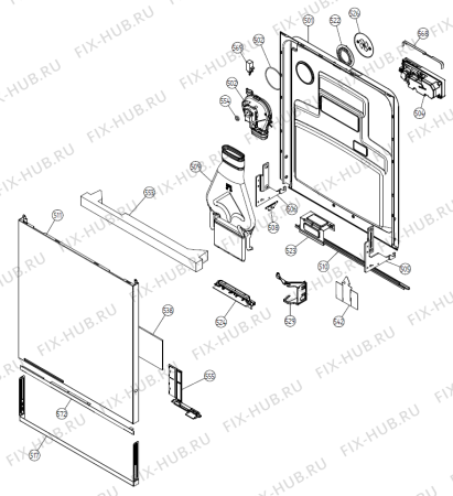 Взрыв-схема посудомоечной машины Asko D5546FI (484495, DW16.2) - Схема узла 05