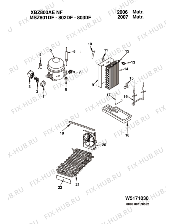 Взрыв-схема холодильника Hotpoint-Ariston XBZ800AENFHA (F060904) - Схема узла