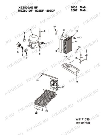 Схема №9 XBZ800AENF (F045537) с изображением Микромодуль для холодильника Indesit C00195422