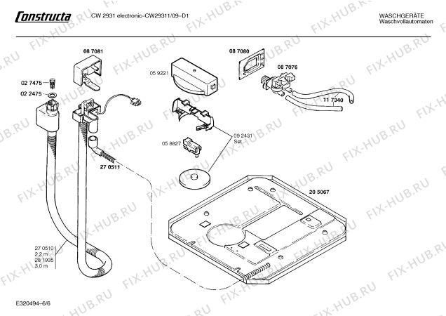 Схема №5 CW29311 CW2931 ELECTRONIC с изображением Ручка для стиралки Bosch 00088181