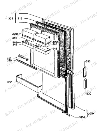 Взрыв-схема холодильника Zanussi ZS718/8D-2 - Схема узла Refrigerator door