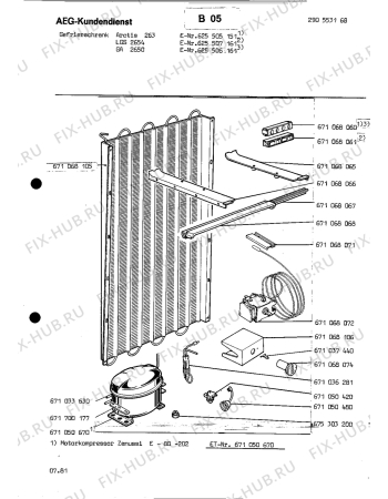 Взрыв-схема холодильника Aeg ARC263 - Схема узла Freezer electrical equipment