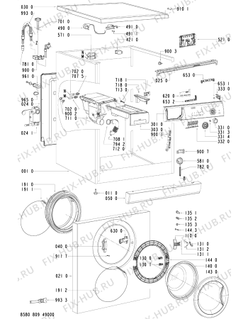 Схема №2 PFL 800 с изображением Декоративная панель для стиралки Whirlpool 481245217853