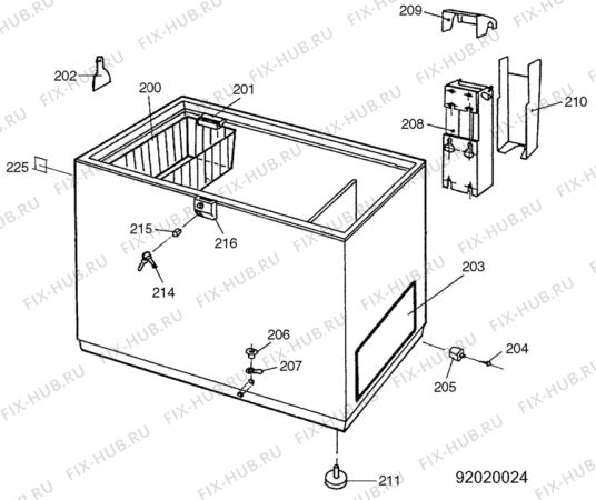 Взрыв-схема холодильника Castor C5027 - Схема узла C30 Cabinet/interior B