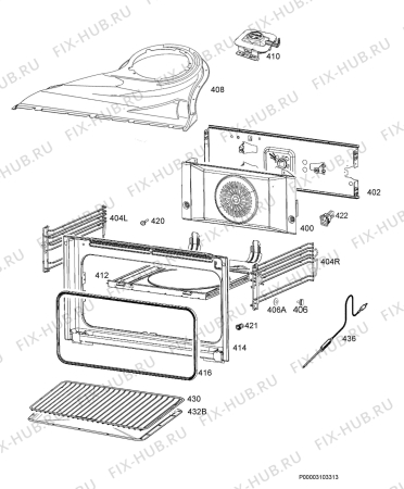 Взрыв-схема плиты (духовки) Electrolux EVY9747AAX - Схема узла Oven