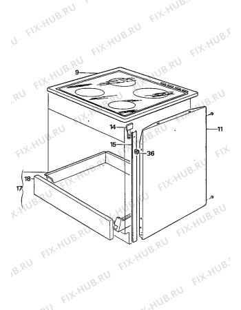 Взрыв-схема плиты (духовки) Electrolux VM671W1 - Схема узла Housing 001