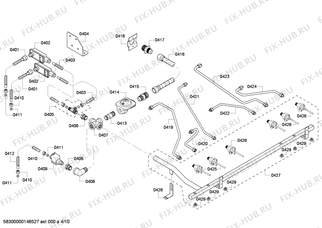 Схема №7 PG366BS с изображением Коллектор для плиты (духовки) Bosch 00663546