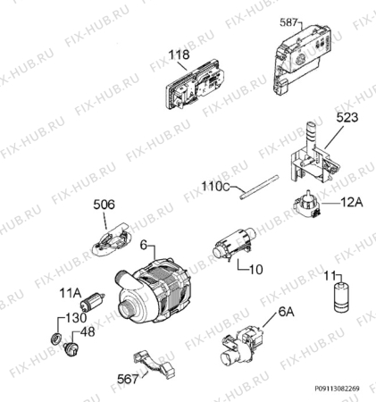 Взрыв-схема посудомоечной машины Juno Electrolux JSI34023X - Схема узла Electrical equipment 268