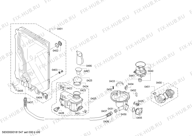 Схема №5 SMS68N08TR SuperSilence с изображением Силовой модуль запрограммированный для посудомоечной машины Bosch 12003803