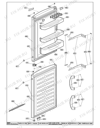 Взрыв-схема холодильника Beko BEKO CDP 7550 HCA (6028487129) - DOOR ACCESSORIES (B-735 /740 P-VTYPE HANDLE)