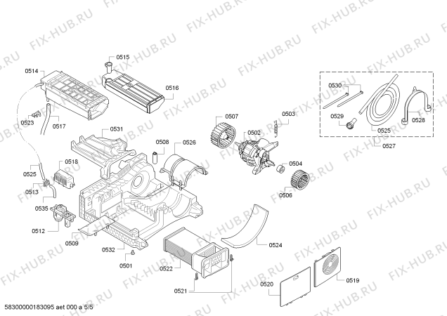 Взрыв-схема сушильной машины Bosch WTE86185 - Схема узла 05