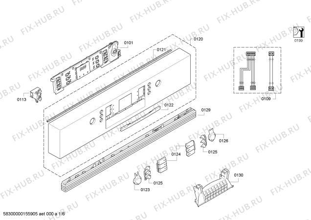 Схема №4 SMD86M84DE с изображением Передняя панель для электропосудомоечной машины Bosch 00703914