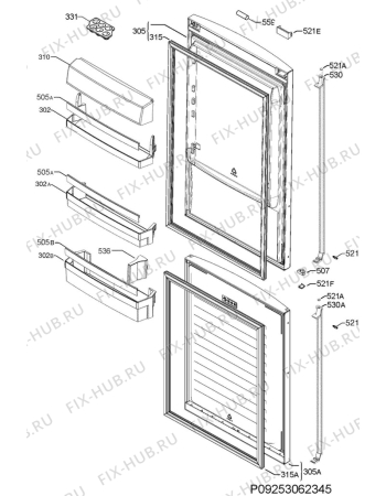 Взрыв-схема холодильника Aeg S98382CTX2 - Схема узла Door 003