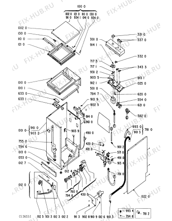 Схема №2 AWG 654/PW с изображением Проводка для стиралки Whirlpool 481932118118