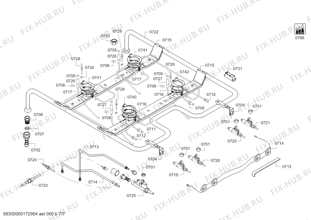 Схема №7 HGG245225R с изображением Панель управления для плиты (духовки) Bosch 00700551