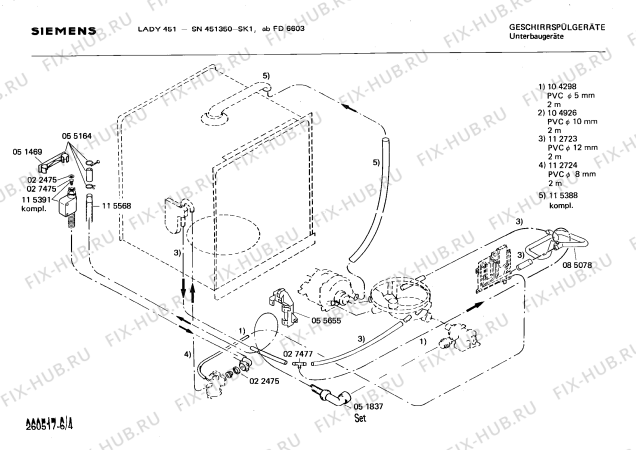 Взрыв-схема посудомоечной машины Siemens SN451350 - Схема узла 04